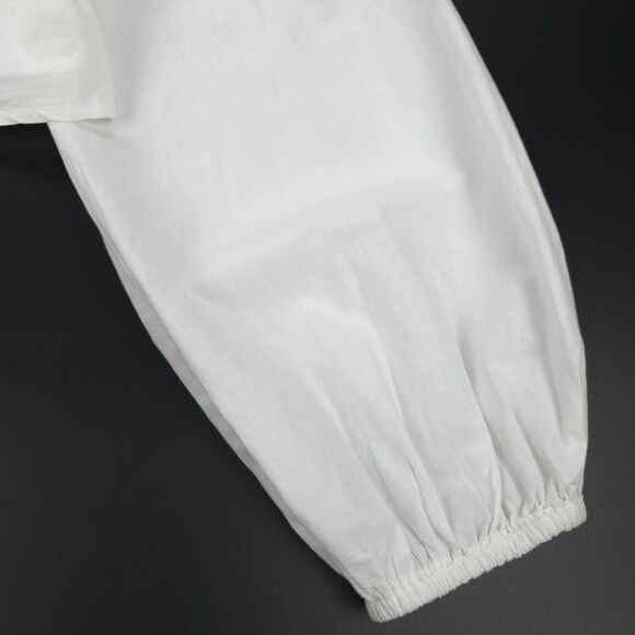 ZARA Cropped Peter Pan Collar Shirt Boho Victorian Cottagecore Preppy Classic - Picture 7 of 11